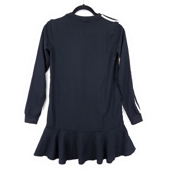 Adidas T-Shirt Dress Size XS Flare Mini 3-Stripes Dress Long Sleeve New - Picture 2 of 10
